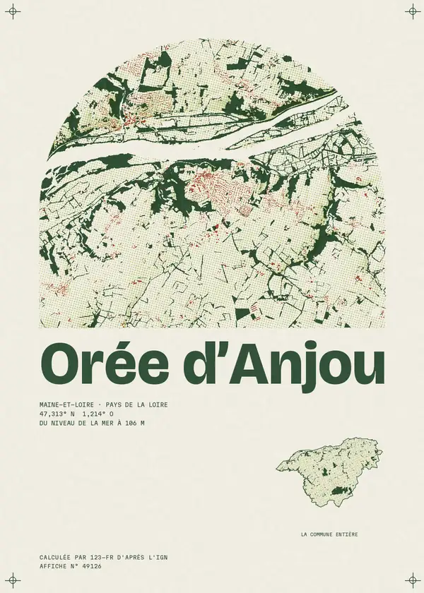 Affiche de Orée d'Anjou, calculée par 123-fr d'après l'IGN