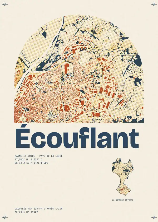 Affiche de Écouflant, calculée par 123-fr d'après l'IGN