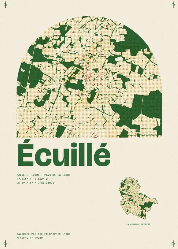 Affiche de Écuillé, calculée par 123-fr d'après l'IGN