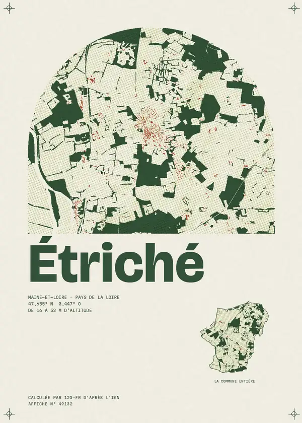Affiche de Étriché, calculée par 123-fr d'après l'IGN