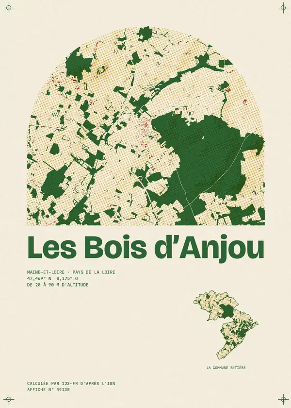 Affiche de Les Bois d'Anjou, calculée par 123-fr d'après l'IGN
