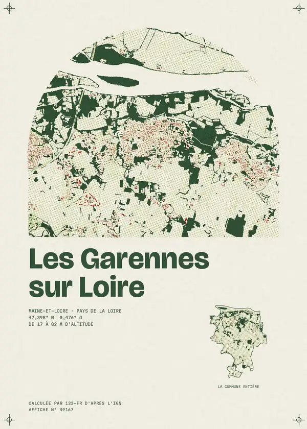 Affiche de Les Garennes sur Loire, calculée par 123-fr d'après l'IGN