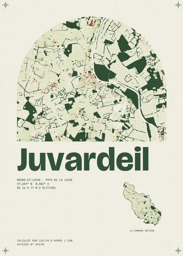 Affiche de Juvardeil, calculée par 123-fr d'après l'IGN