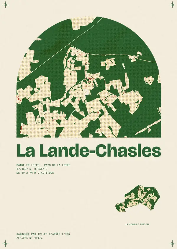 Affiche de La Lande-Chasles, calculée par 123-fr d'après l'IGN