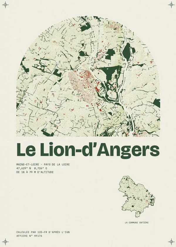 Affiche de Le Lion-d'Angers, calculée par 123-fr d'après l'IGN