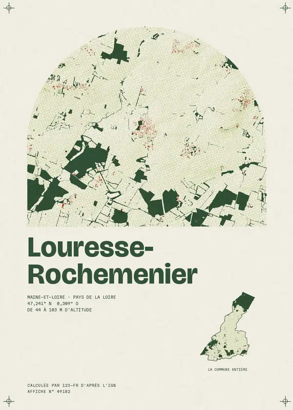 Affiche de Louresse-Rochemenier, calculée par 123-fr d'après l'IGN