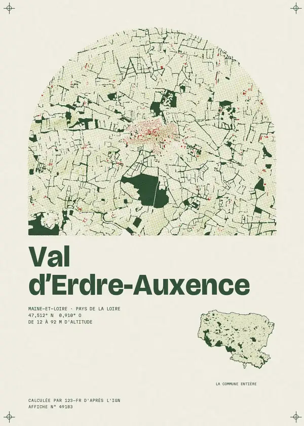 Affiche de Val d'Erdre-Auxence, calculée par 123-fr d'après l'IGN