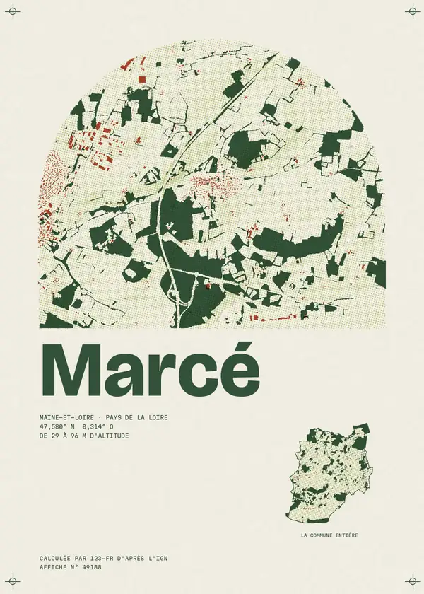 Affiche de Marcé, calculée par 123-fr d'après l'IGN