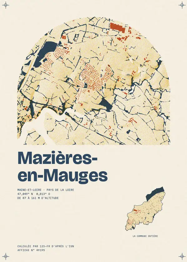 Affiche de Mazières-en-Mauges, calculée par 123-fr d'après l'IGN
