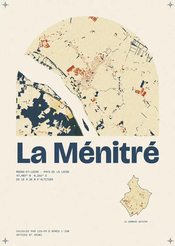 Affiche de La Ménitré, calculée par 123-fr d'après l'IGN