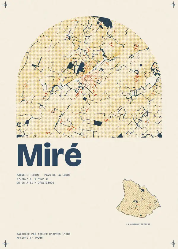 Affiche de Miré, calculée par 123-fr d'après l'IGN