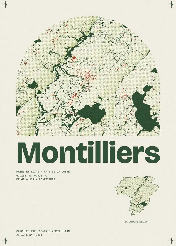 Affiche de Montilliers, calculée par 123-fr d'après l'IGN