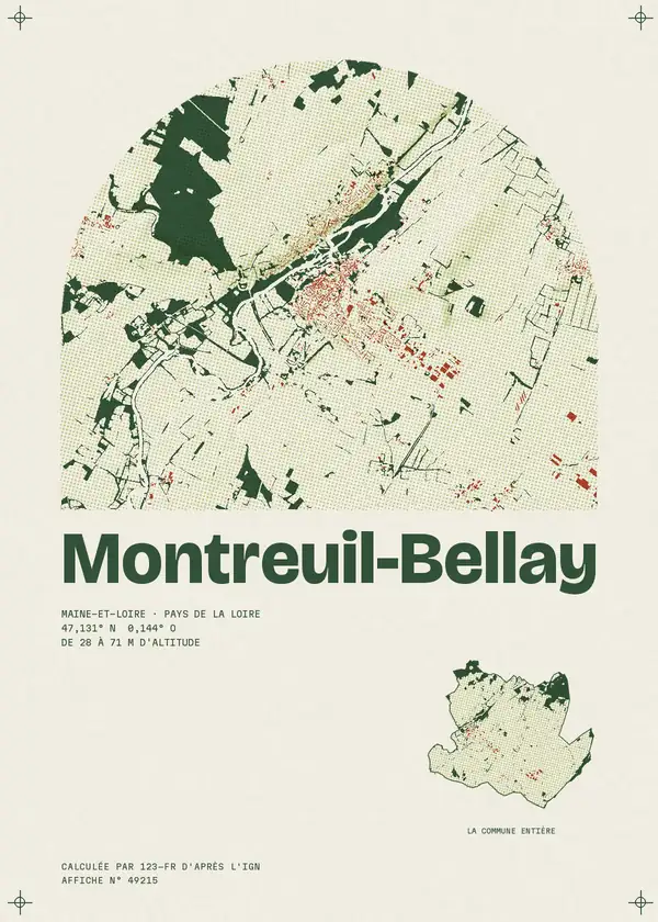 Affiche de Montreuil-Bellay, calculée par 123-fr d'après l'IGN