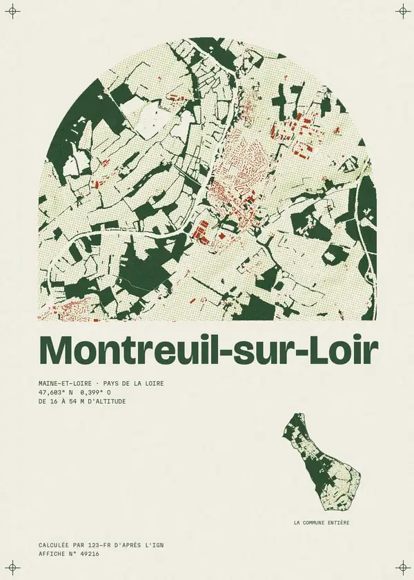 Affiche de Montreuil-sur-Loir, calculée par 123-fr d'après l'IGN