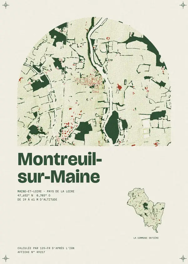 Affiche de Montreuil-sur-Maine, calculée par 123-fr d'après l'IGN