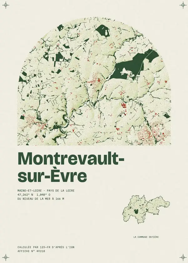 Affiche de Montrevault-sur-Èvre, calculée par 123-fr d'après l'IGN