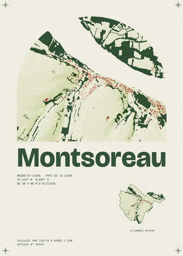 Affiche de Montsoreau, calculée par 123-fr d'après l'IGN