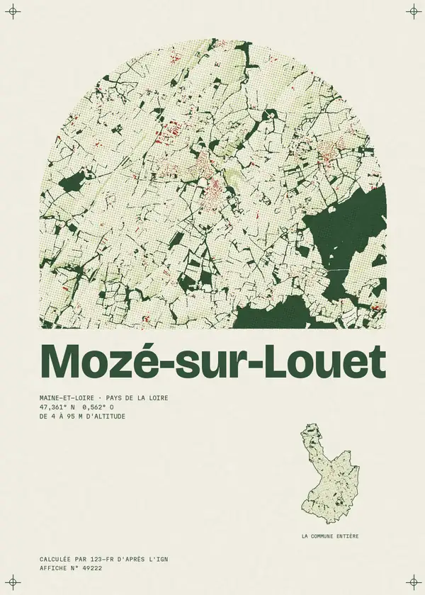 Affiche de Mozé-sur-Louet, calculée par 123-fr d'après l'IGN