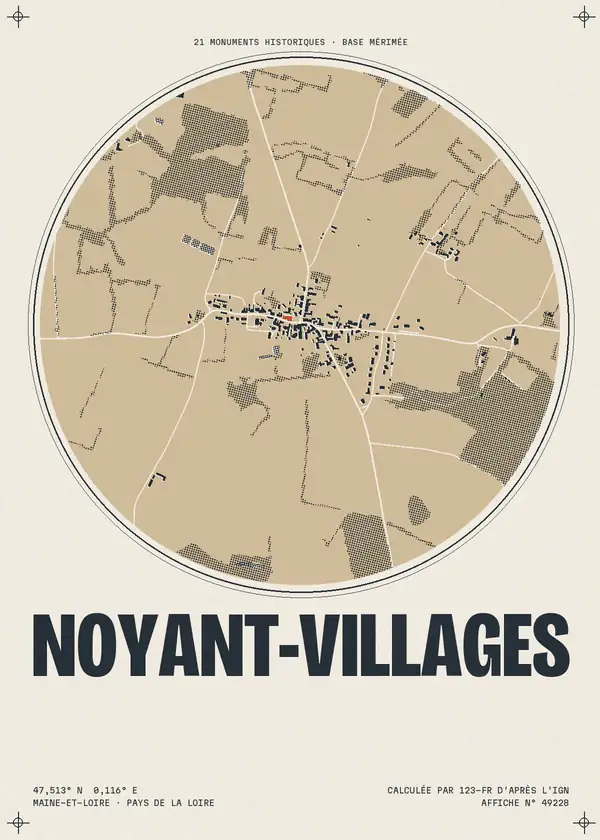 Affiche de Noyant-Villages, calculée par 123-fr d'après l'IGN