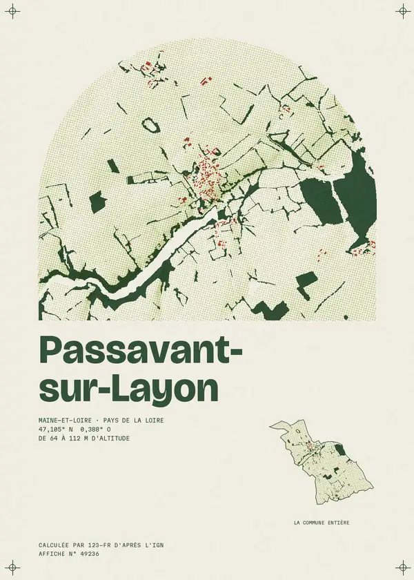Affiche de Passavant-sur-Layon, calculée par 123-fr d'après l'IGN