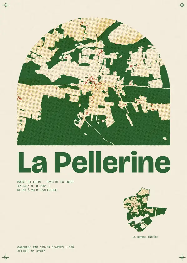 Affiche de La Pellerine, calculée par 123-fr d'après l'IGN