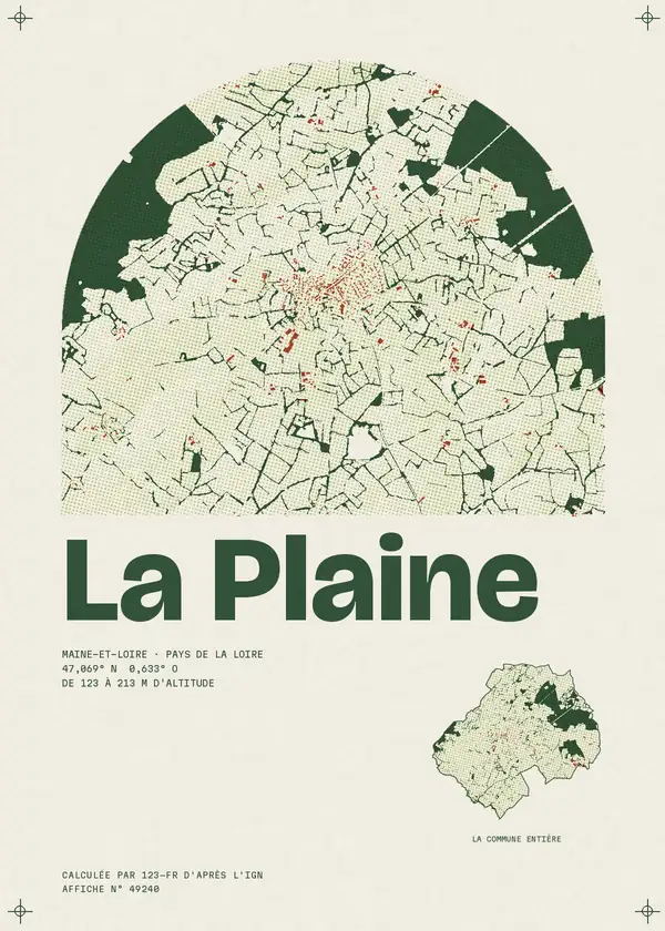Affiche de La Plaine, calculée par 123-fr d'après l'IGN