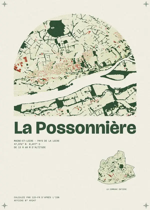 Affiche de La Possonnière, calculée par 123-fr d'après l'IGN
