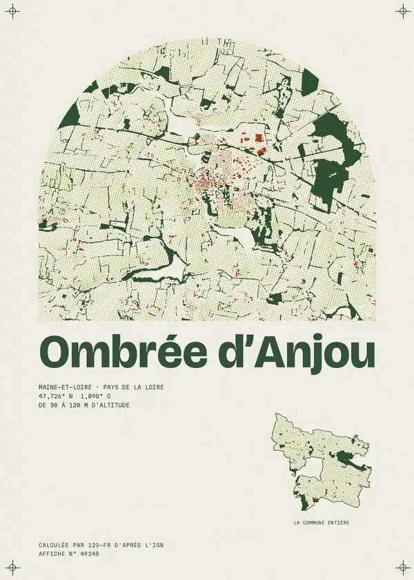 Affiche de Ombrée d'Anjou, calculée par 123-fr d'après l'IGN