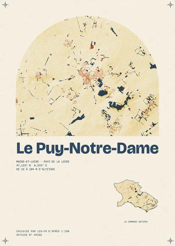 Affiche de Le Puy-Notre-Dame, calculée par 123-fr d'après l'IGN