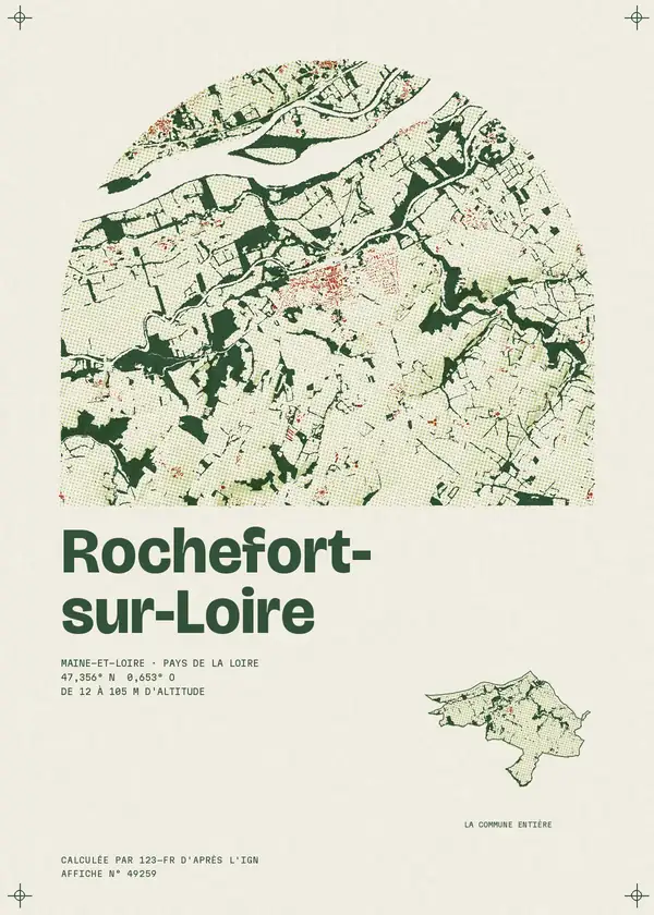 Affiche de Rochefort-sur-Loire, calculée par 123-fr d'après l'IGN
