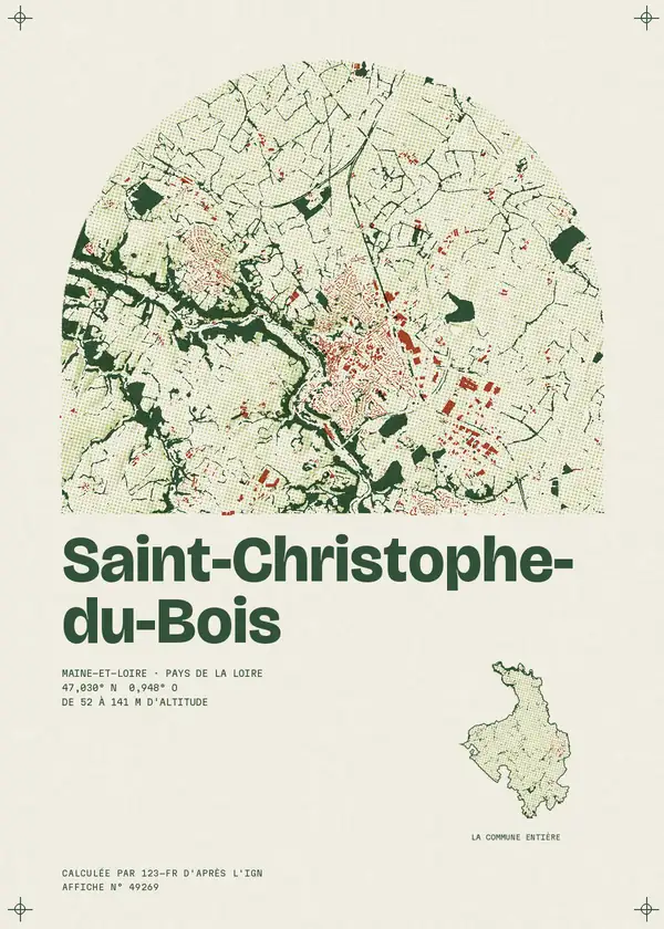 Affiche de Saint-Christophe-du-Bois, calculée par 123-fr d'après l'IGN