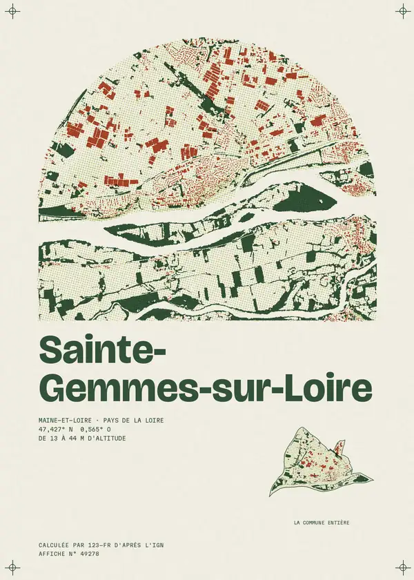 Affiche de Sainte-Gemmes-sur-Loire, calculée par 123-fr d'après l'IGN