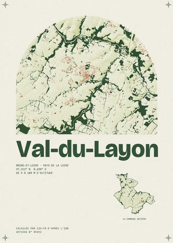 Affiche de Val-du-Layon, calculée par 123-fr d'après l'IGN