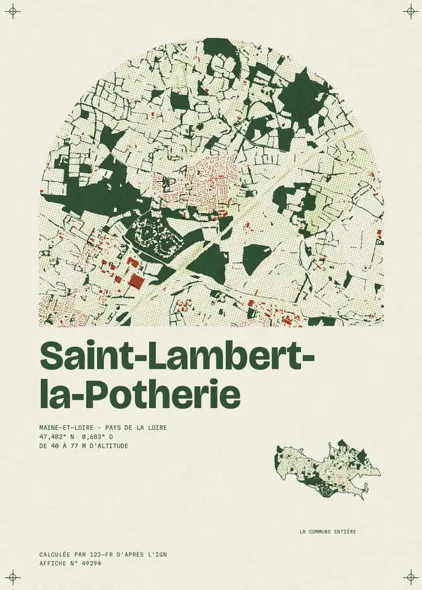 Affiche de Saint-Lambert-la-Potherie, calculée par 123-fr d'après l'IGN