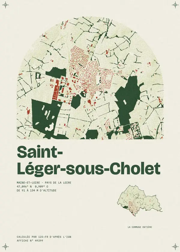 Affiche de Saint-Léger-sous-Cholet, calculée par 123-fr d'après l'IGN