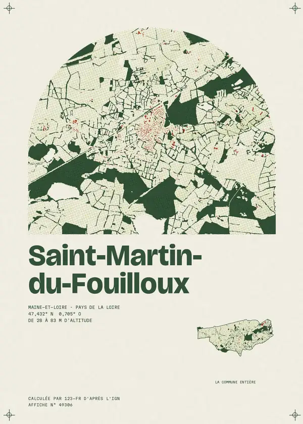 Affiche de Saint-Martin-du-Fouilloux, calculée par 123-fr d'après l'IGN