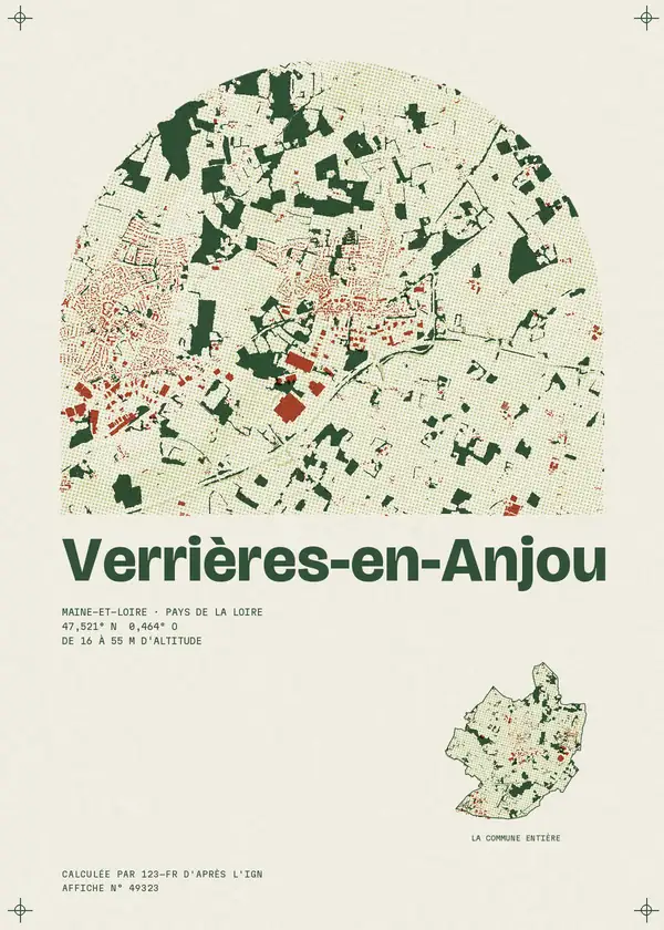 Affiche de Verrières-en-Anjou, calculée par 123-fr d'après l'IGN