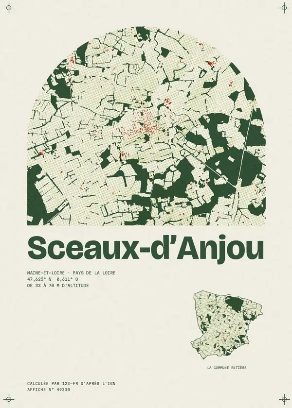 Affiche de Sceaux-d'Anjou, calculée par 123-fr d'après l'IGN