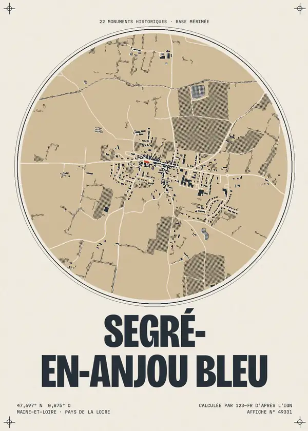 Affiche de Segré-en-Anjou Bleu, calculée par 123-fr d'après l'IGN