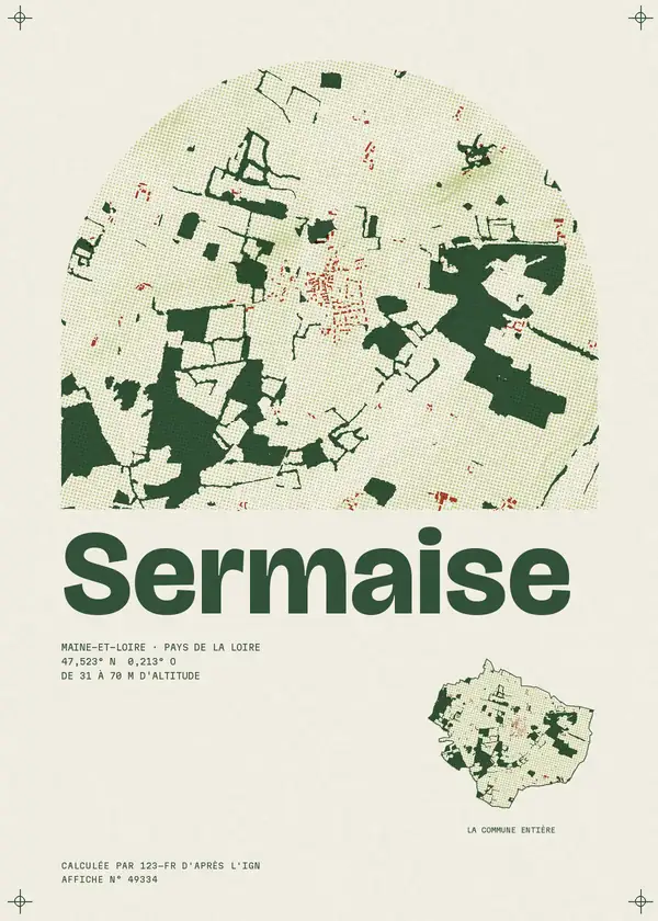 Affiche de Sermaise, calculée par 123-fr d'après l'IGN
