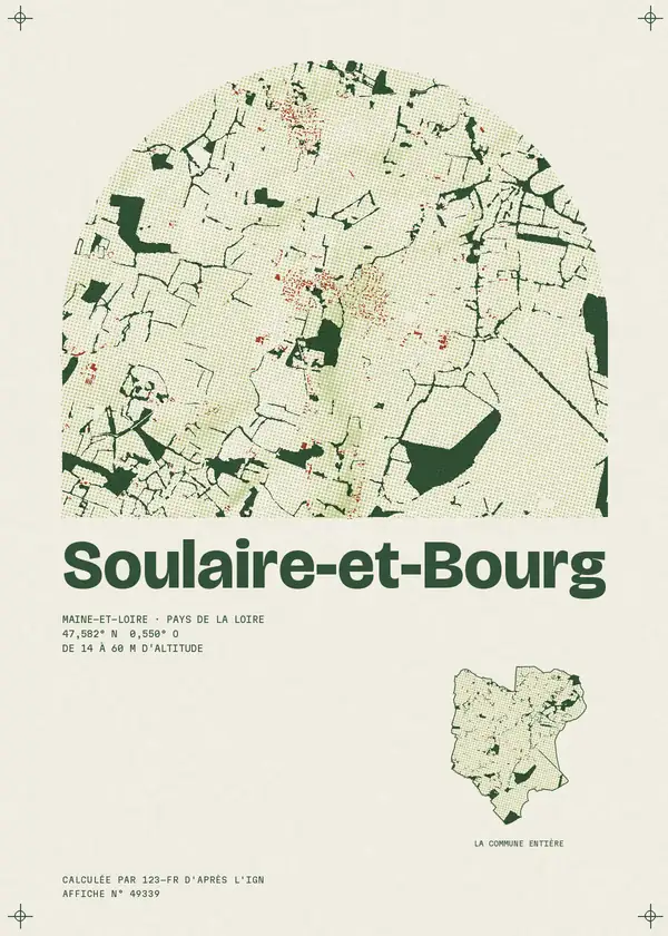 Affiche de Soulaire-et-Bourg, calculée par 123-fr d'après l'IGN