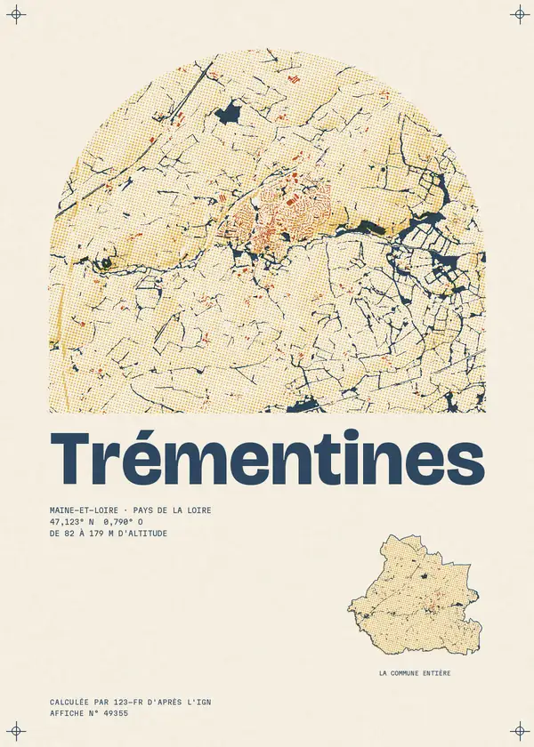 Affiche de Trémentines, calculée par 123-fr d'après l'IGN