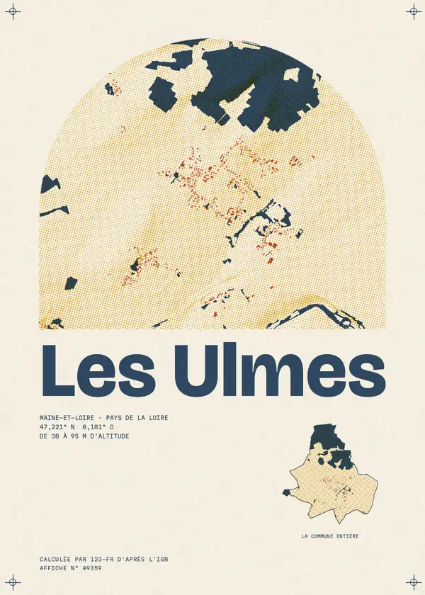 Affiche de Les Ulmes, calculée par 123-fr d'après l'IGN