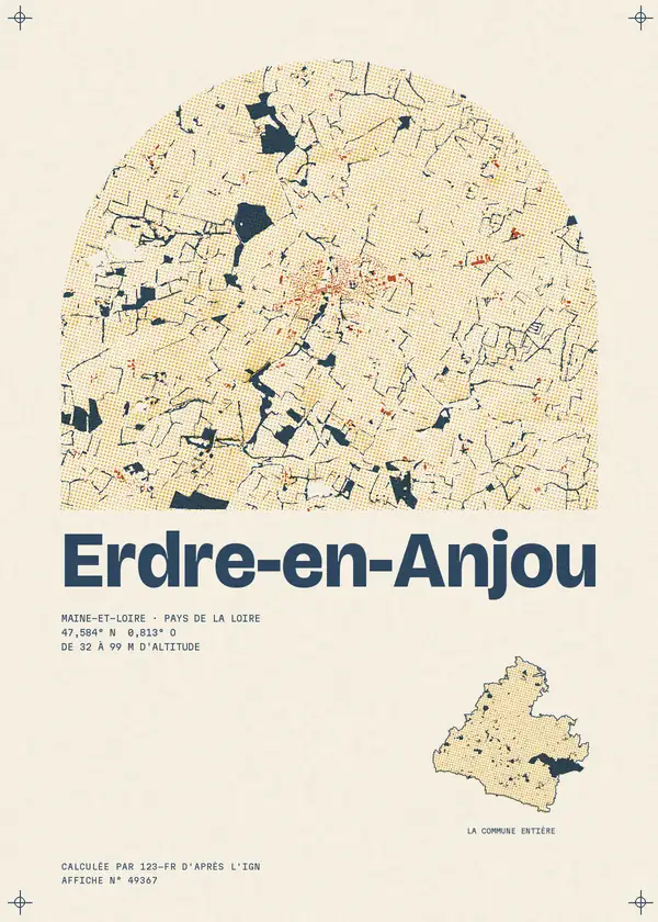 Affiche de Erdre-en-Anjou, calculée par 123-fr d'après l'IGN
