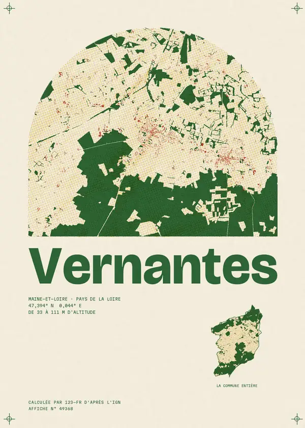 Affiche de Vernantes, calculée par 123-fr d'après l'IGN