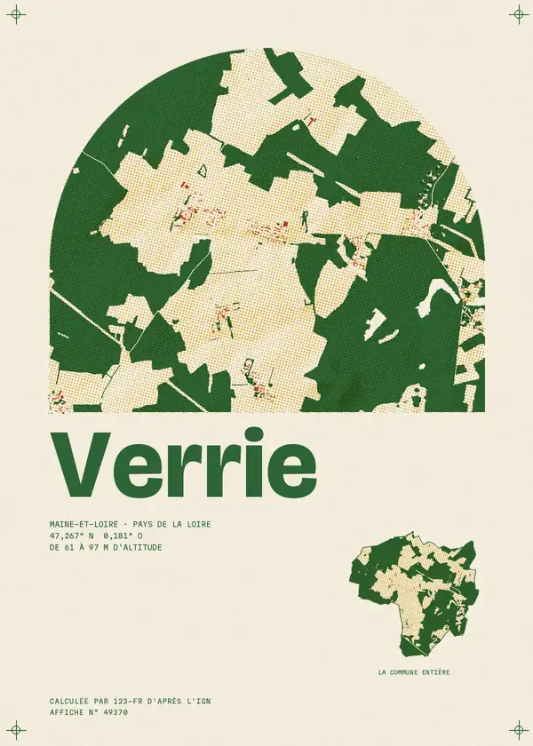 Affiche de Verrie, calculée par 123-fr d'après l'IGN