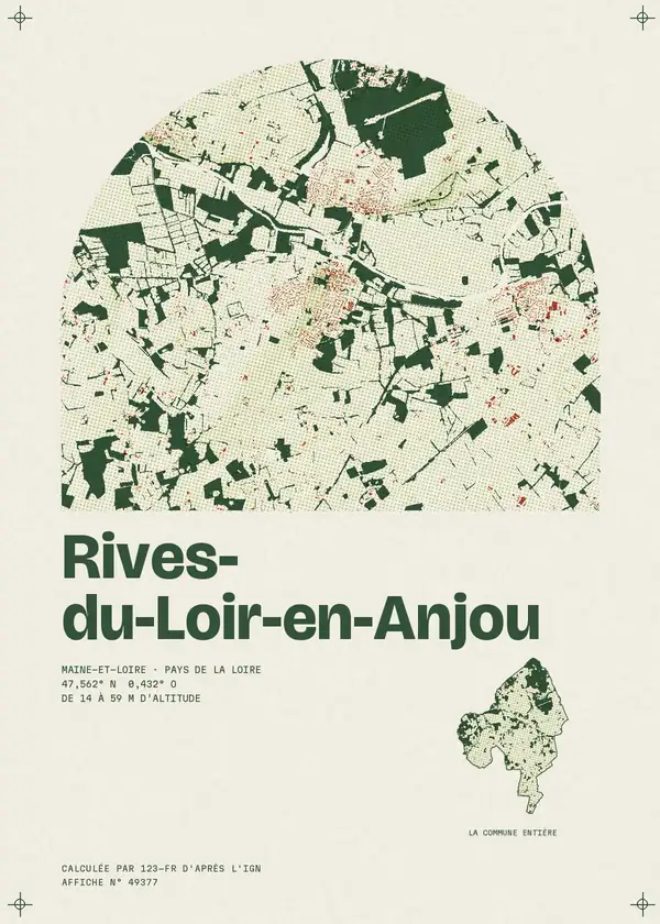 Affiche de Rives-du-Loir-en-Anjou, calculée par 123-fr d'après l'IGN