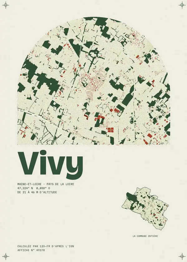 Affiche de Vivy, calculée par 123-fr d'après l'IGN