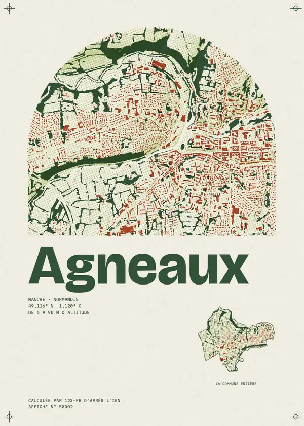 Affiche de Agneaux, calculée par 123-fr d'après l'IGN
