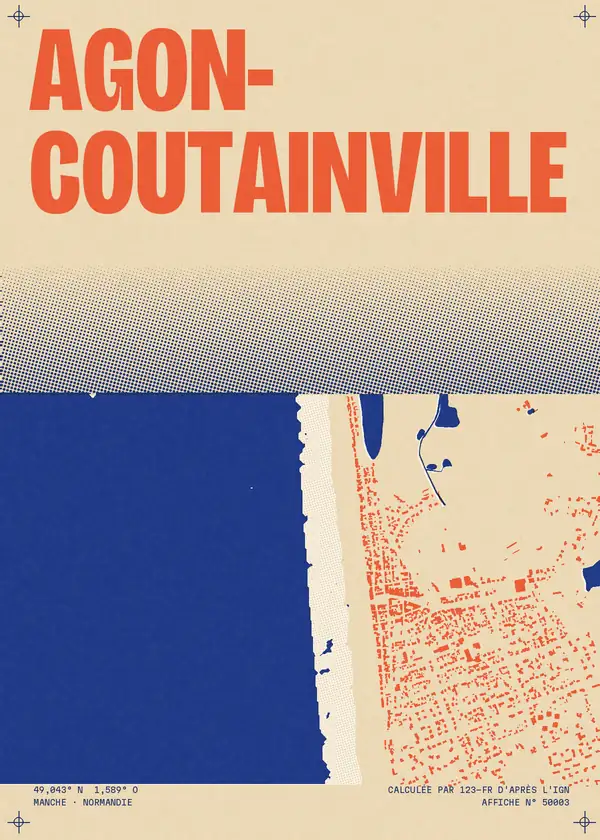 Affiche de Agon-Coutainville, calculée par 123-fr d'après l'IGN